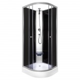 Kerra Evora Black 90 hátfalas zuhanykabin zuhanytálcával, 90x90x205 cm