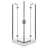 Kerra Flow Black szögletes nyílóajtós zuhanykabin 80 cm