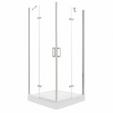 Kerra Flow Chrome 90 szögletes zuhanykabin zuhanytálcával