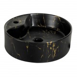 Kerra KR-138 kerámia design mosdó fekete-arany márvány mintával