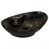 Kerra KR-139 kerámia design mosdó fekete-arany márvány mintával