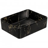 Kerra KR-182 kerámia design mosdó fekete-arany márvány mintával