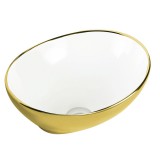 Kerra KR-707 fehér-arany kerámia design mosdó