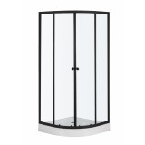 Kerra Leo 80 Black íves zuhanykabin zuhanytálcával