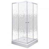 Kerra Pixel SQ 90 fehér szögletes zuhanykabin Victor plus tálcával