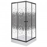 Kerra Pixel SQ 90 fekete szögletes zuhanykabin Victor plus tálcával