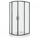Kerra Solid RA 100x80 BL íves duplaajtós aszimmetrikus zuhanykabin zuhanytálcával -jobbos