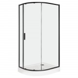 Kerra Solid RPA 100x80 BL íves egyaajtós aszimmetrikus zuhanykabin zuhanytálcával -jobbos