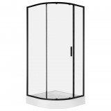 Kerra Solid RPS 90 fekete íves egyajtós zuhanykabin tálca nélkül