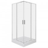 Kerra Solid SQ 100 króm szögletes zuhanykabin zuhanytálcával