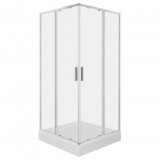 Kerra Solid SQ 100 króm szögletes zuhanykabin zuhanytálcával