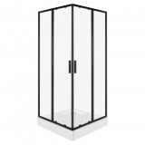 Kerra Solid SQ 80 fekete szögletes zuhanykabin zuhanytálcával
