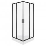 Kerra Solid SQ 80 fekete szögletes zuhanykabin zuhanytálcával