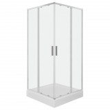 Kerra Solid SQ 80 króm szögletes zuhanykabin zuhanytálcával