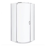 Kerra Splash íves zuhanykabin tálcával 79x79x206cm - króm profil, víztiszta üveg