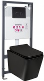 Kerra Tinos BL Pacific Black falba építhető WC tartály szett