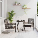 Kert Bistro Készlet 3 pcs Barna Poli rattan