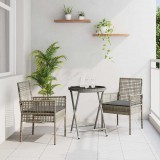 Kert Bistro Készlet 3 pcs Szürke Poli rattan