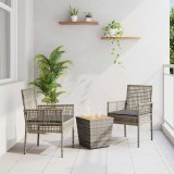 Kert Bistro Készlet 3 pcs Szürke Poli rattan