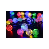 Kerti girland fények 20 LED napelemes többszínű - kültéri dekoráció és hangulatfény teraszra és kertbe