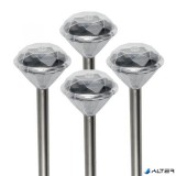 Kerti lámpa szett, napelemes, 4 db, HOME, króm