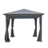 Kerti pavilon, négyzet alakú, fémkeret, 3 x 3 x 2,75 m