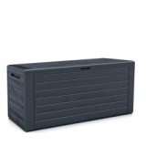 Kerti tároló láda műanyag Woodbox 190L antracit (16801)