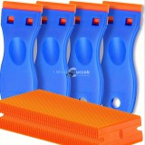 Készlet, Műanyag Borotvapenge-kaparók 10 Pengével - Festékeltávolító Kaparó, Ragasztóeltávolító Kaparó