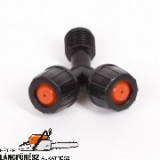 Kétágú fúvóka hátipermetezőkhöz, szárakhoz.