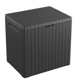 KETER CITY BOX műanyag tároló doboz, grafitszürke - 113L