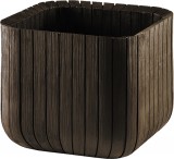 KETER CUBE PLANTER "L" polyrattan virágcserép - barna