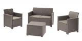 KETER EMMA 2 SEATERS polyrattan kerti bútor garnitúra - cappuccino