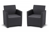 Keter Marie duo grafit műrattan kerti bútor garnitúra, két fotel