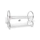 Kétszintes csepegtető állvány robotgép tartozékok szárítására és tárolására