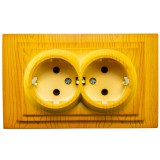 Kettős dugalj, Larissa Mono Electric, védőérintkezős, tölgy