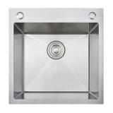KEVMIL MEX 450 x 450 mm inox, extra mély mosogatótálca, szűrőkosaras leeresztővel, ajándék szappanadagolóval