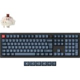 Keychron V6 Max Swappable RGB Backlight Brown Switch - Black - Knob Version billentyűzet (V6M-D3-HU) (V6M-D3-HU)