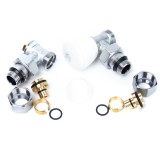 Kézi sarok radiátorszelep szett 16 ötrétegű csőhöz Giacomini