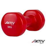 Kézisúlyzó vinyl Aktivsport 3 kg piros