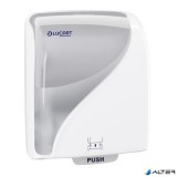 Kéztörlő adagoló, 381x301x222 mm, LUCART, 'Identity Hands 2.0', fehér-áttetsző