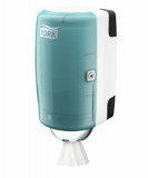 Kéztörlő adagoló, műanyag, M1 rendszer, TORK "Mini", fehér/türkiz