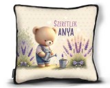 Kicsi díszpárna, Anyák napja, szeretlek anya, maci és levendula