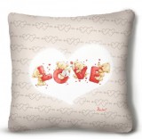 Kicsi plüss díszpárna, macik, love, szerelmes ajándék