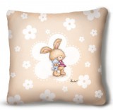 Kicsi plüss díszpárna, nyuszi macival