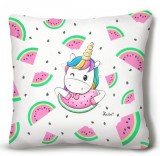 Kicsi plüss díszpárna, unikornis, dinnye