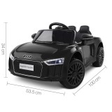 KicsiKocsiBolt Audi R8 KID fekete 12V Elektromos kisautó 2327