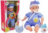 KicsiKocsiBolt Baba 45 cm kék ruhában 7085