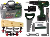 KicsiKocsiBolt Barkácskészlet bőröndben, zöld akkumulátoros csavarhúzó 13471
