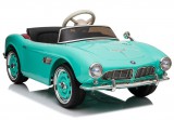 KicsiKocsiBolt BMW Retro Lakk zöld 12V Elektromos kisautó 2.4GHz szülői távirányítóval, nyitható ajtóval, EVA kerekekkel  4601