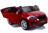 KicsiKocsiBolt BMW X6 M, 2 személyes 12V Elektromos kisautó 2db (120W) motorral 2.4GHz szülői távirányítóval, nyitható ajtóval, EVA kerekekkel lakkozott bordó 2844